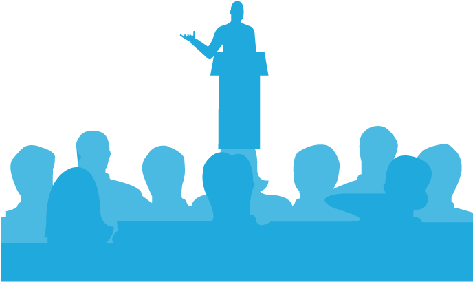 Speakerand Audience Silhouette PNG Image