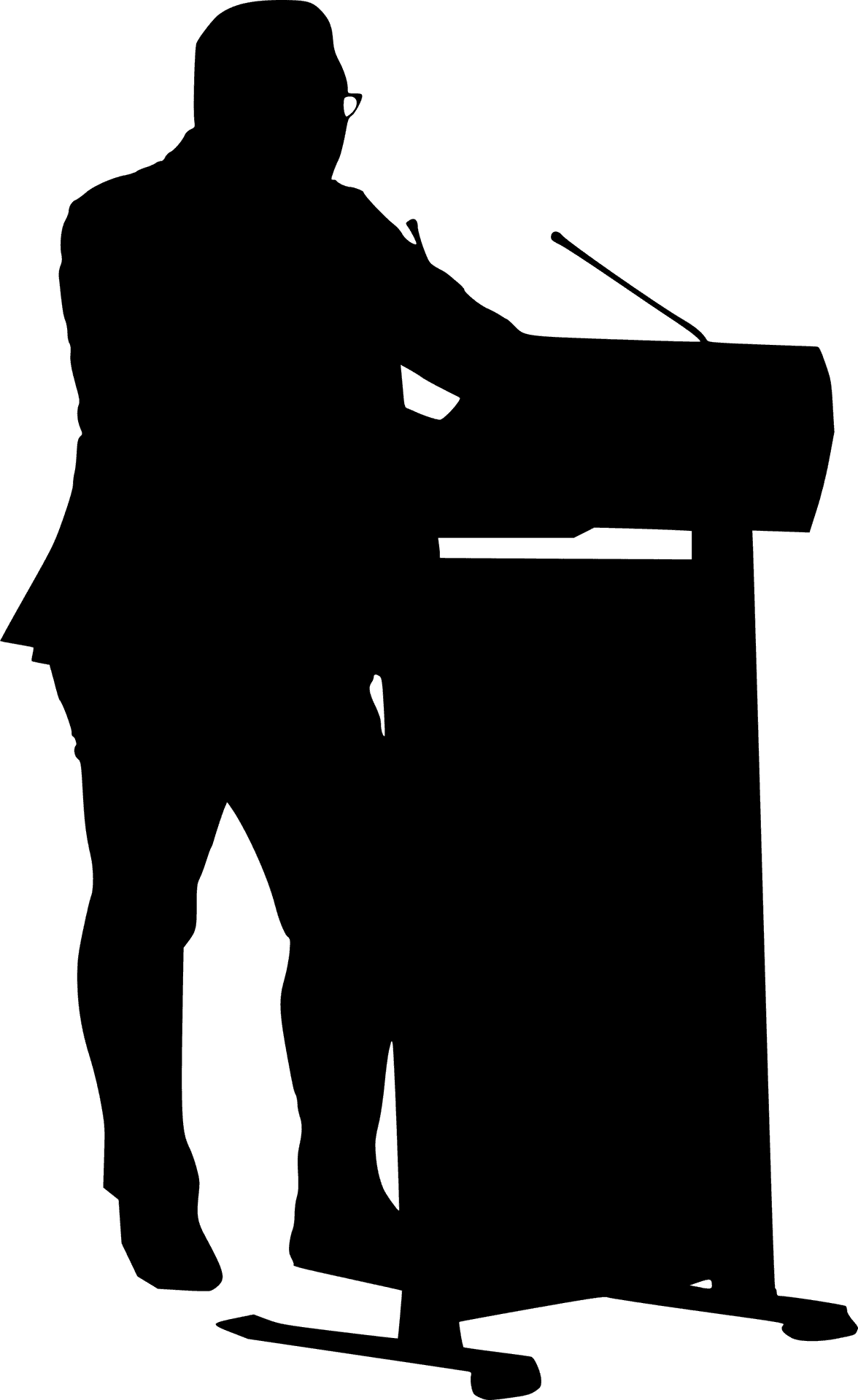 Speakerat Podium Silhouette PNG Image