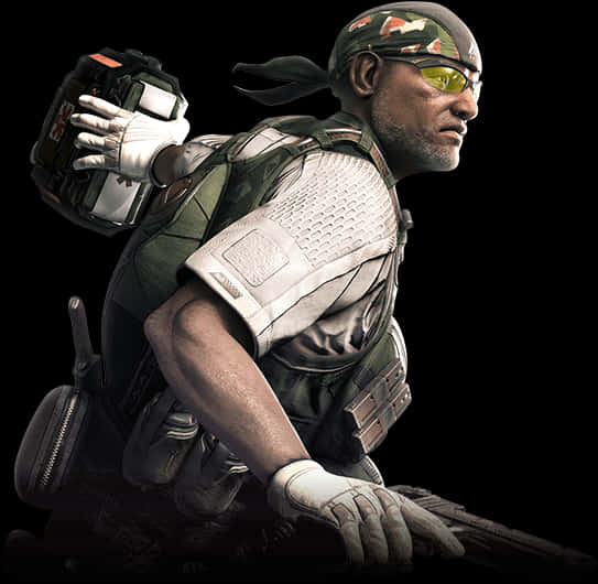 Special_ Ops_ Soldier_ With_ Bomb PNG Image