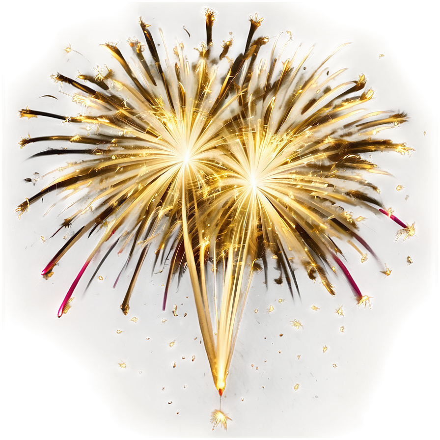 Spectacular Gold Fireworks Effect Png Xum PNG Image