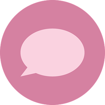 Speech Balloon Icon Pink Background PNG Image