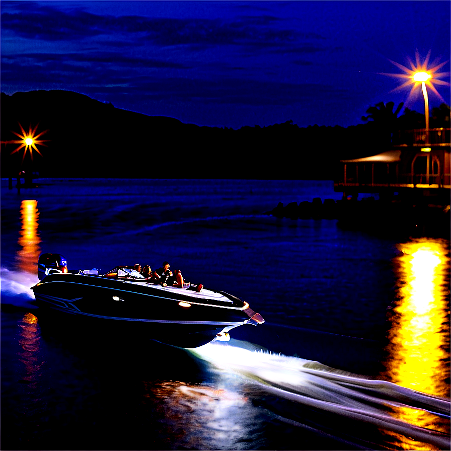 Speed Boat Night Cruise Png Ojs59 PNG Image