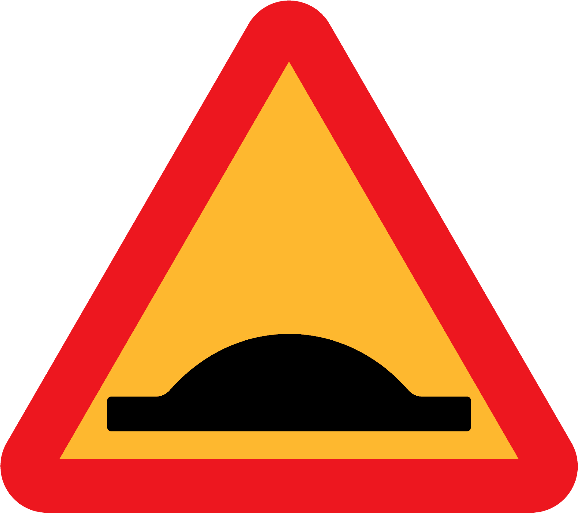 Speed Bump Signboard Warning PNG Image