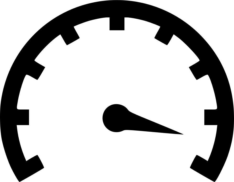 Speedometer Icon Blackand White PNG Image