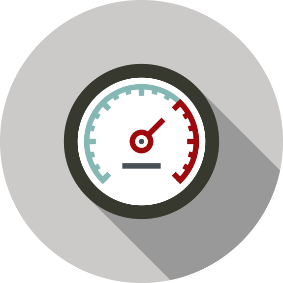 Speedometer Icon Flat Design PNG Image