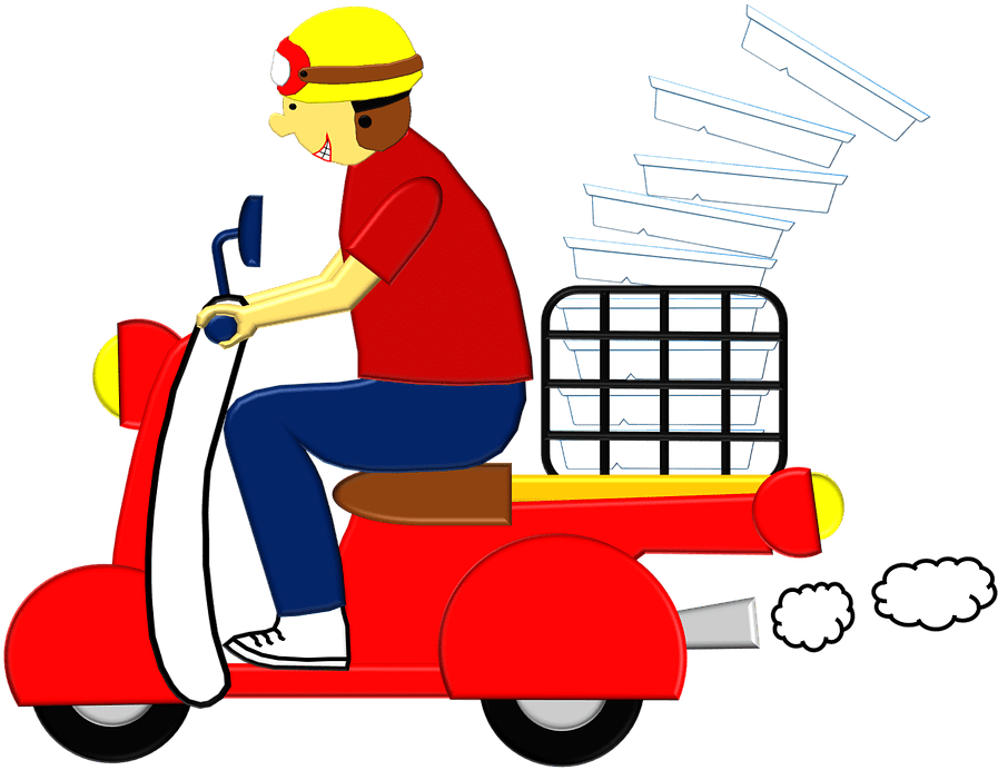 Speedy Delivery Scooter PNG Image