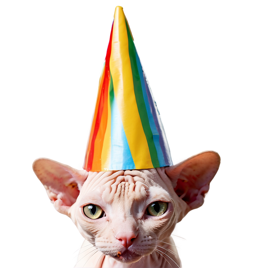 Sphynx Cat Birthday Party Hat Png Uxq44 PNG Image