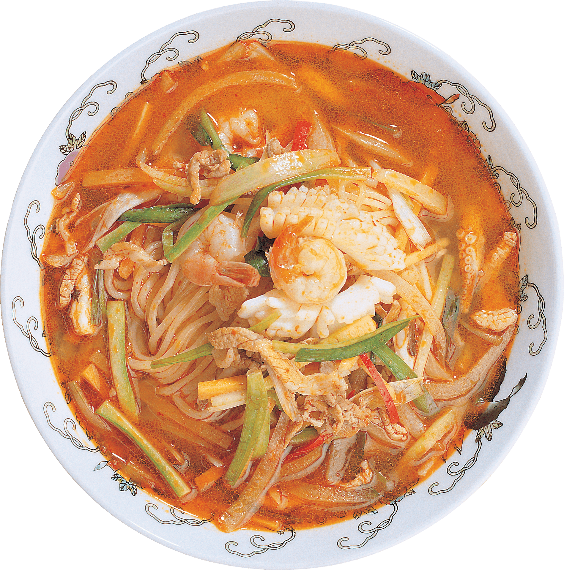 Spicy Seafood Noodle Soup PNG Image