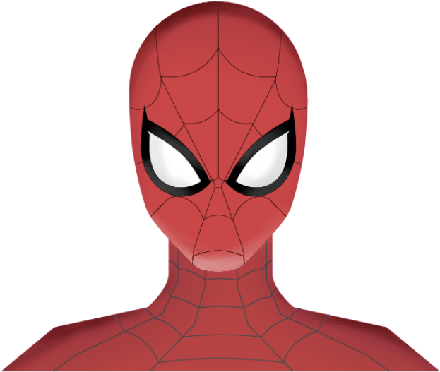 Spider Man Cartoon Portrait PNG Image