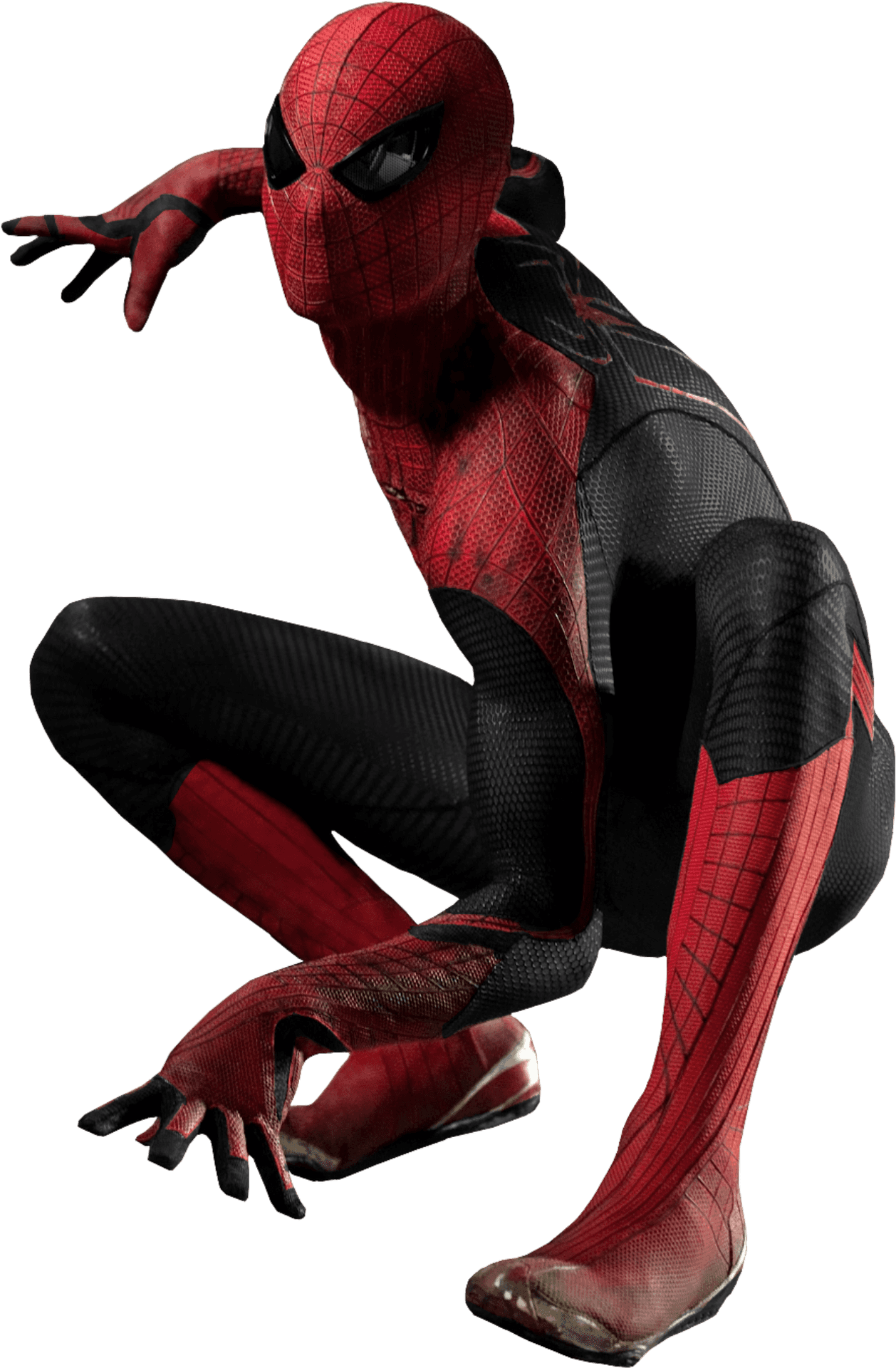 Spider Man_ Crouching_ Pose PNG Image