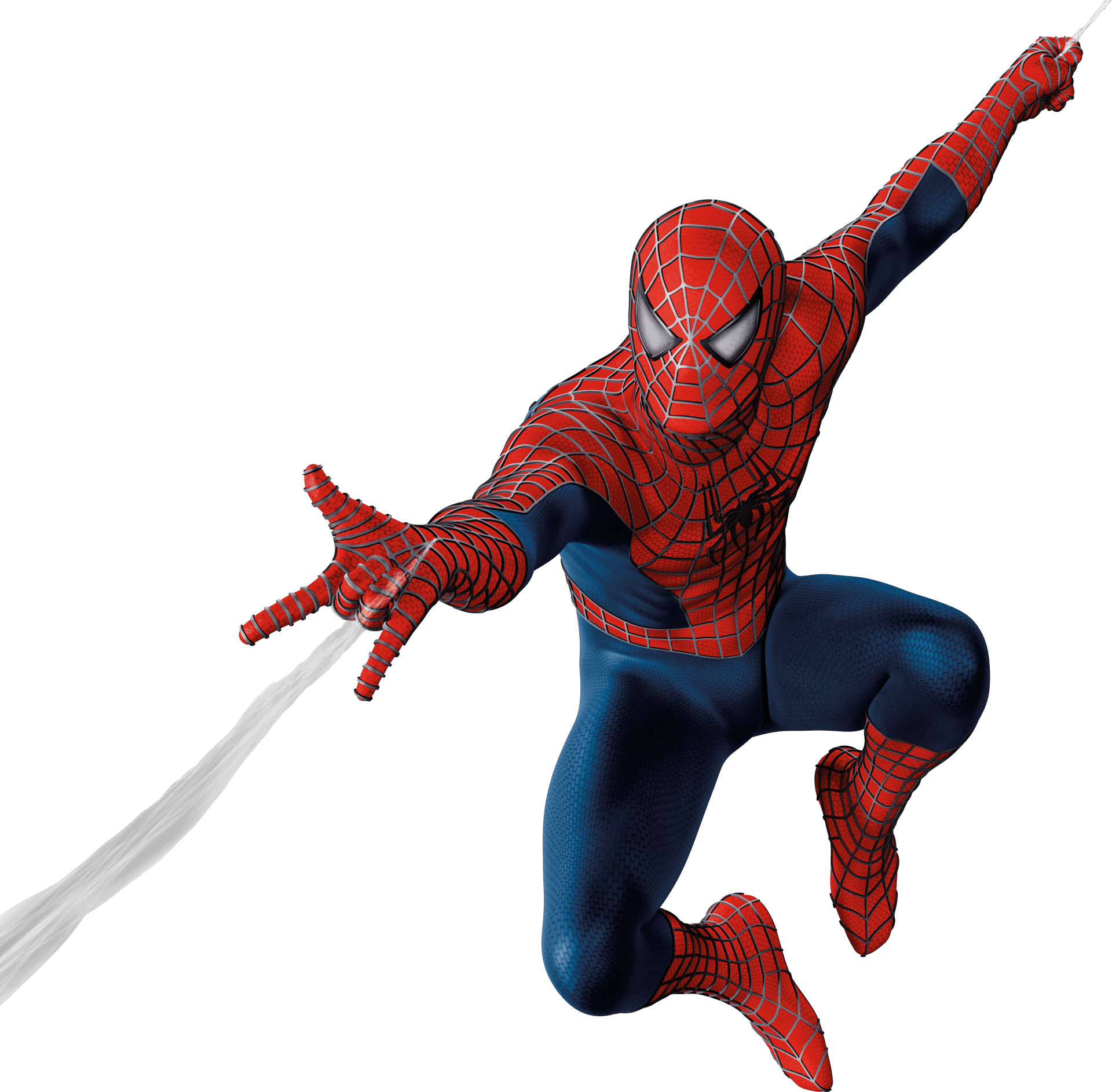 Spider Man Swinging Action Pose PNG Image