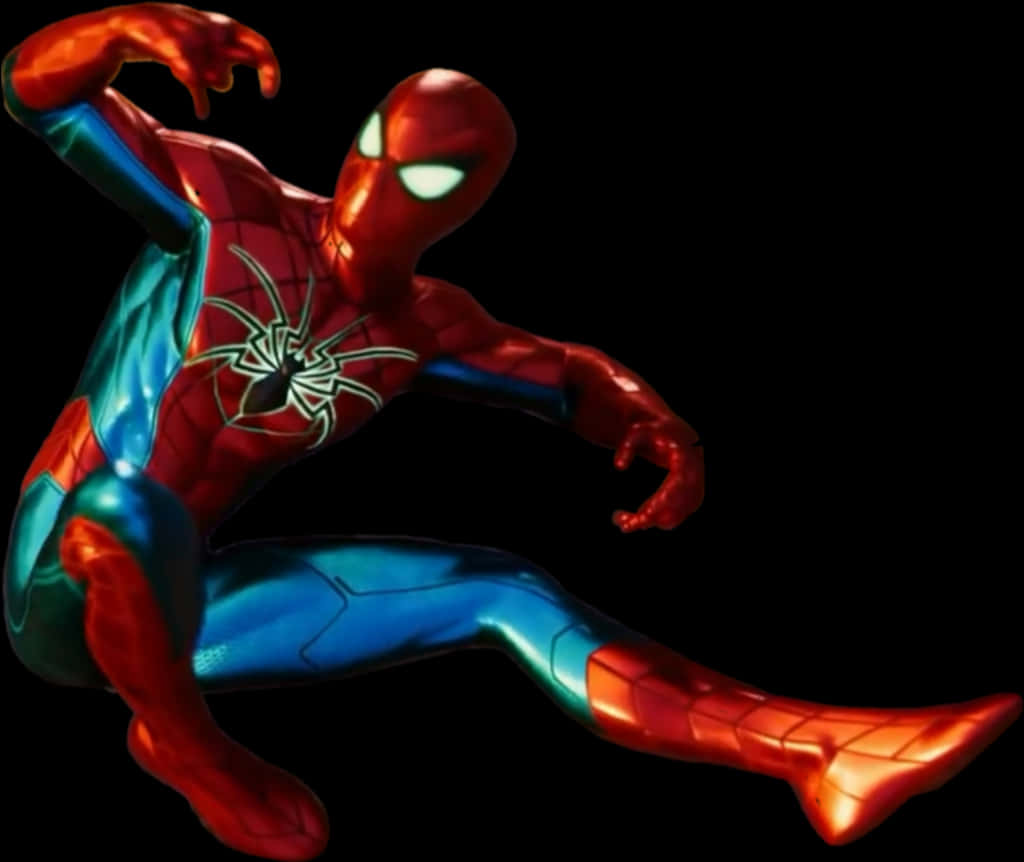 Spiderman_ Action_ Pose_ Clipart PNG Image