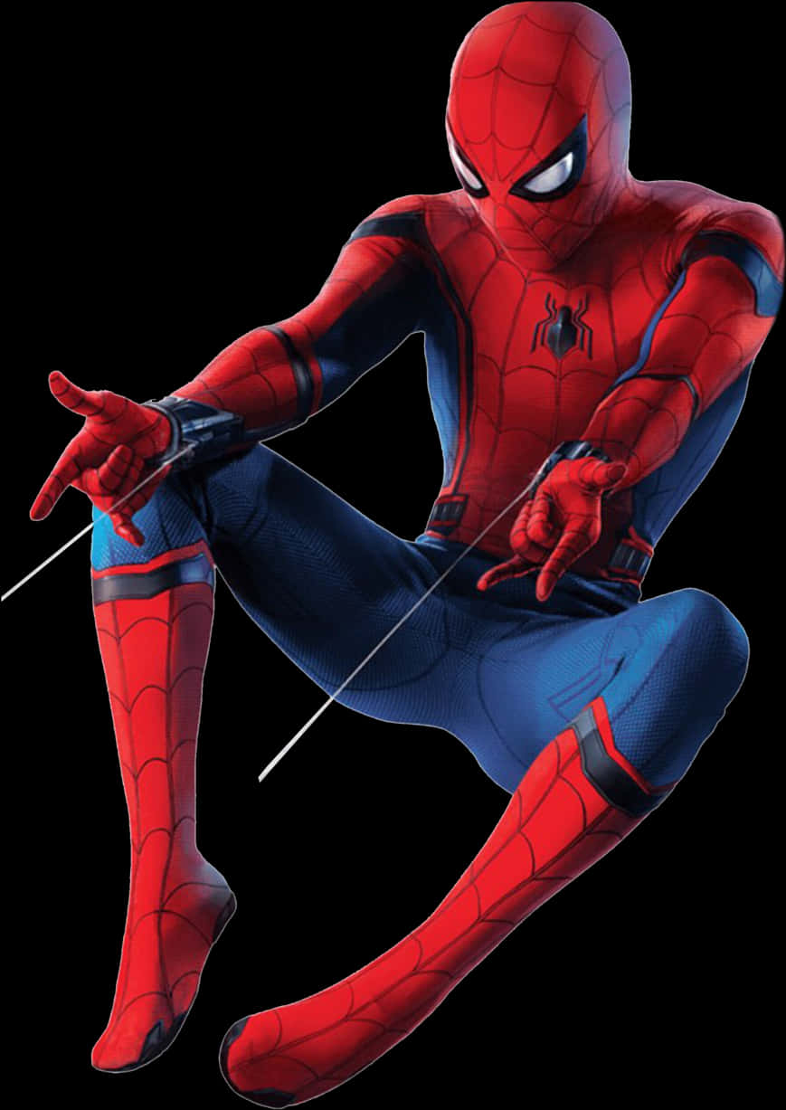 Spiderman Action Pose Clipart PNG Image