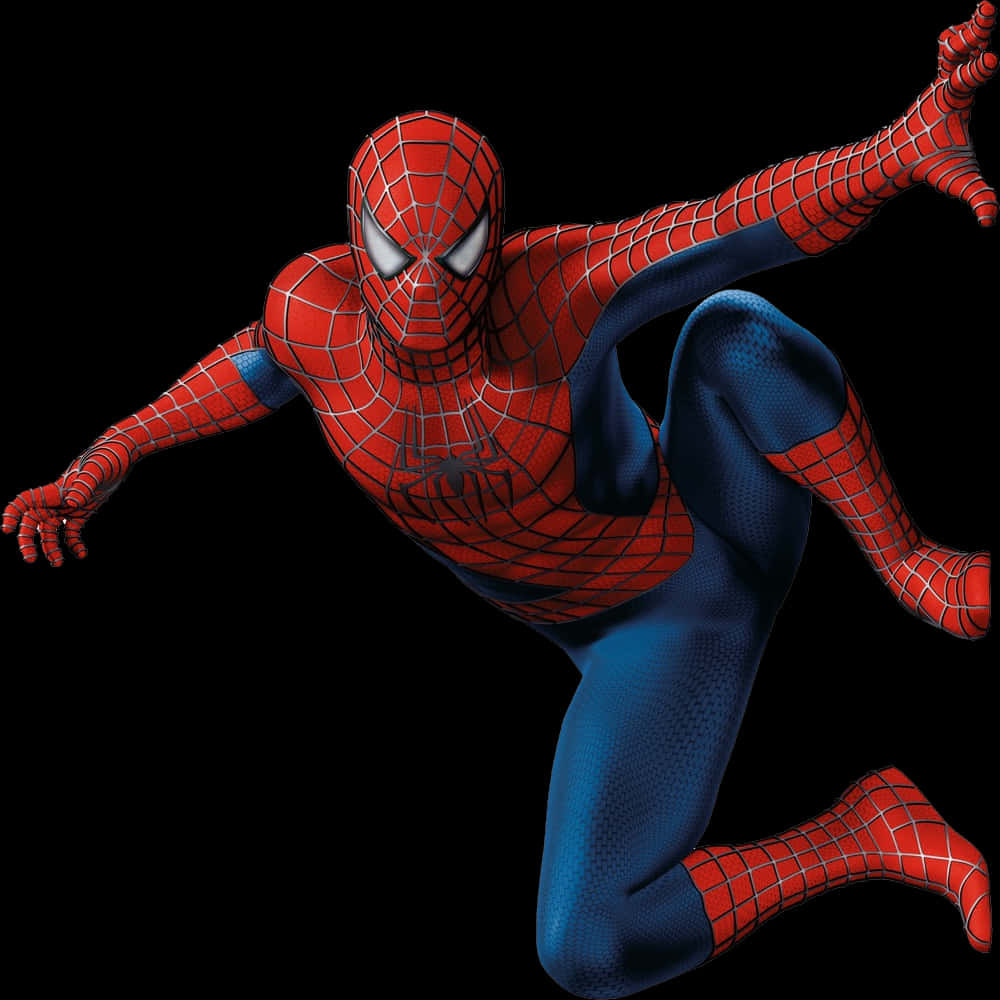 Spiderman Action Pose PNG Image