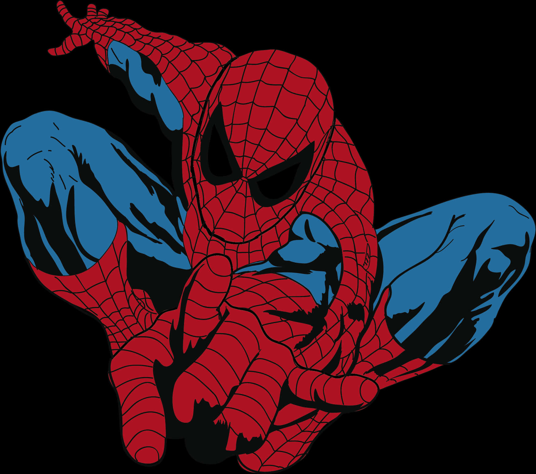 Spiderman Crouching Clipart PNG Image