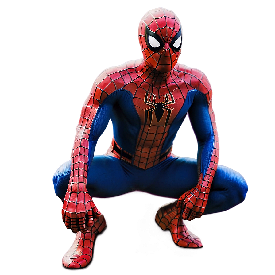 Spiderman Crouching Transparent Png Gdf71 PNG Image