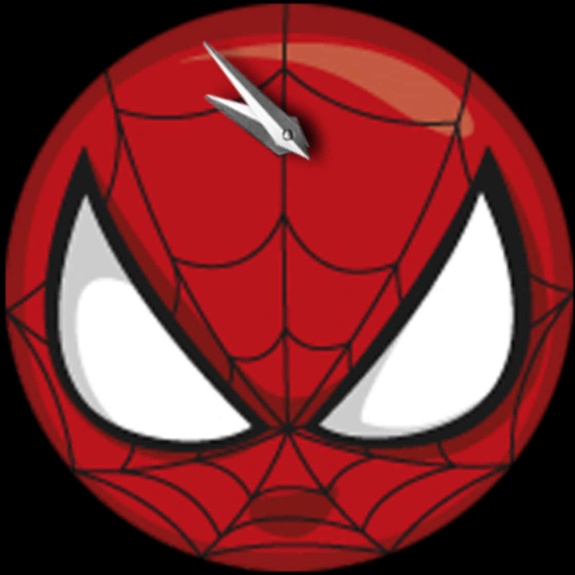 Spiderman Icon Clock Face PNG Image