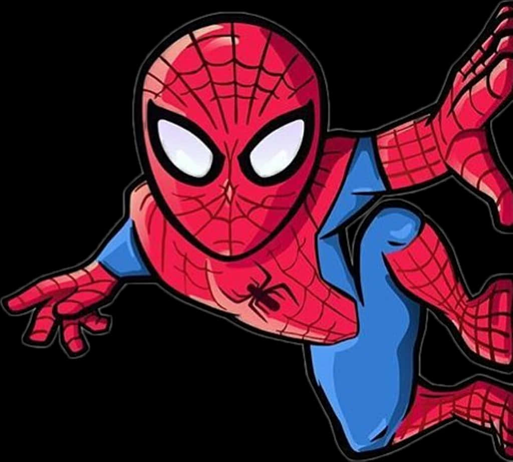 Spiderman Swinging Action Clipart PNG Image