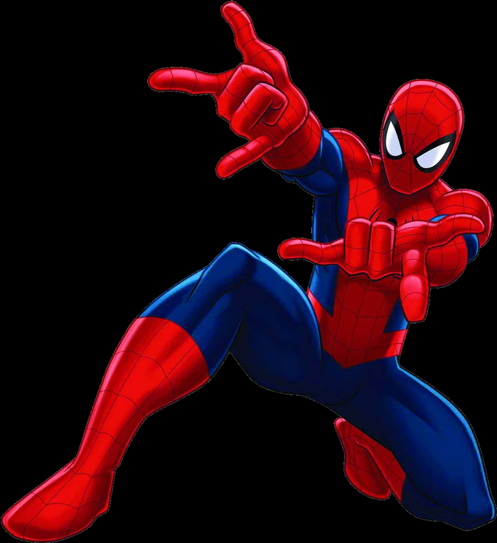 Spiderman Web Shooting Pose PNG Image