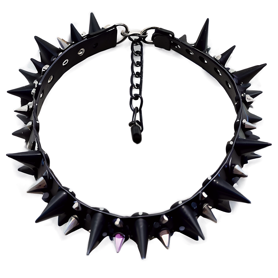 Spiked Choker In Matte Black Png Suy30 PNG Image