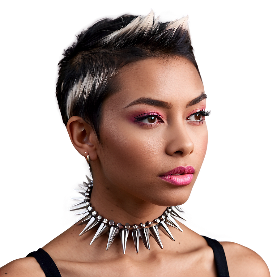 Spiked Choker In Metallic Finish Png 06282024 PNG Image