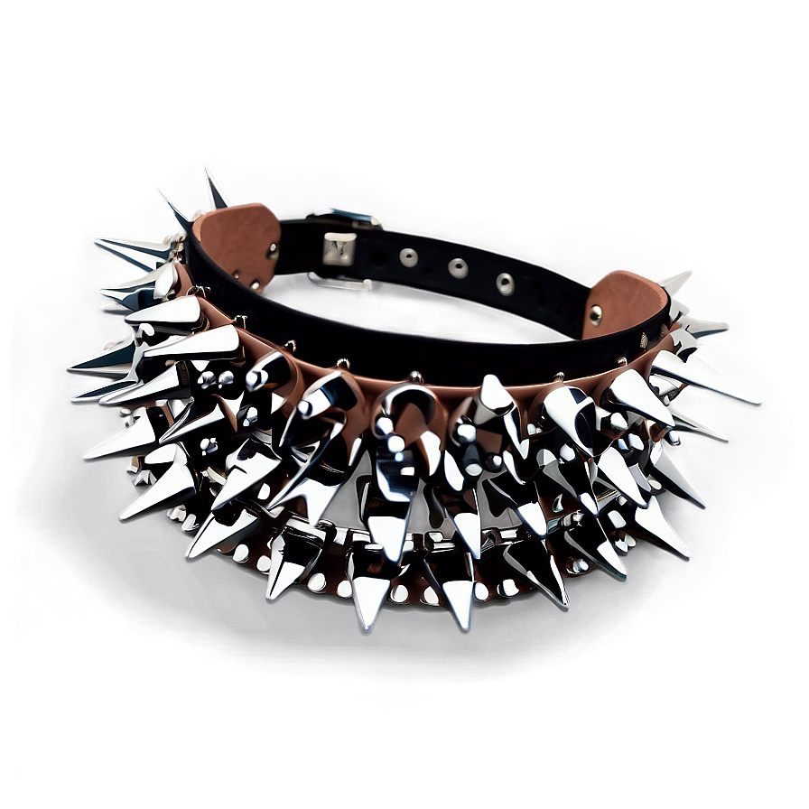 Spiked Choker In Metallic Finish Png 11 PNG Image