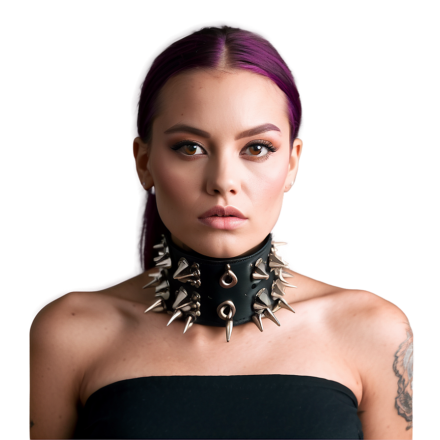 Spiked Choker With Buckle Closure Png 65 PNG Image