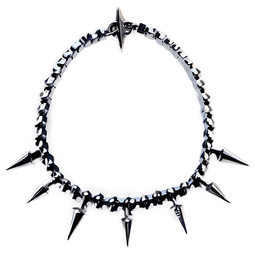 Spiked Choker With Charms Png 06282024 PNG Image