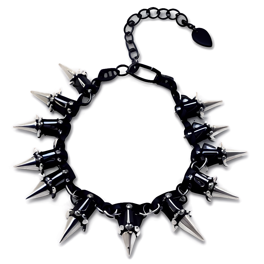 Spiked Choker With Skull Charms Png Pro PNG Image