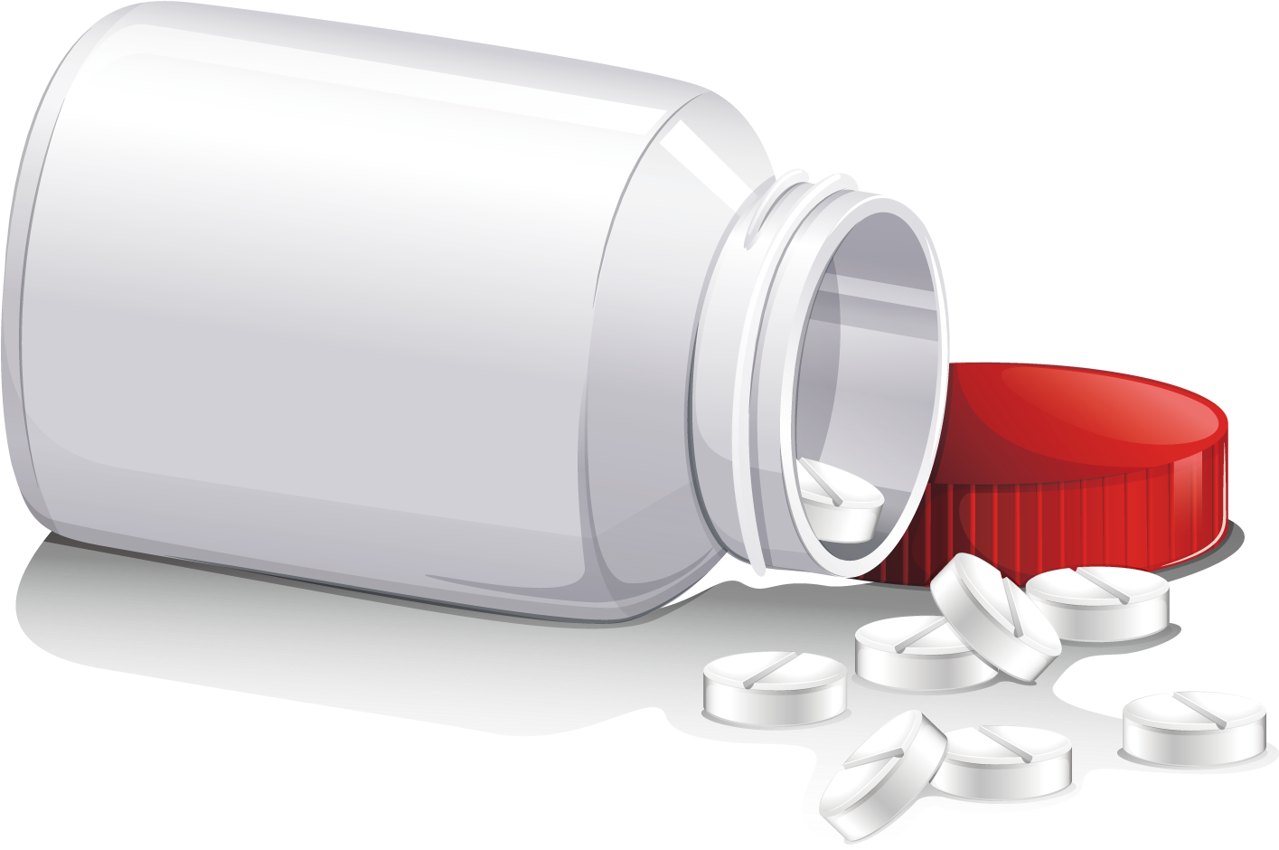 Spilled Pill Bottle Graphic PNG Image