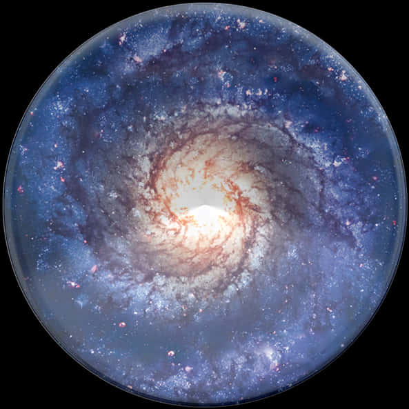 Spiral Galaxy Center View PNG Image