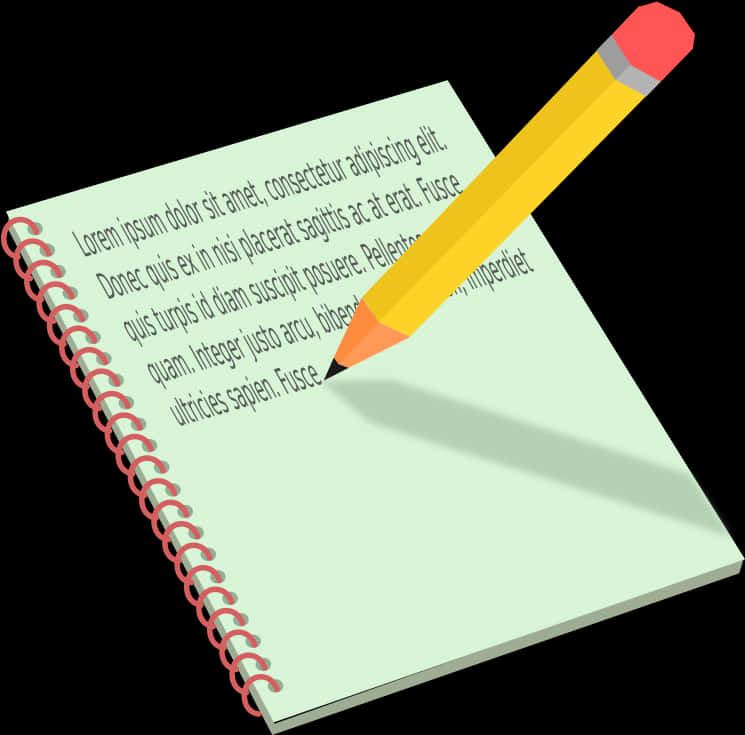 Spiral Notebookand Pencil PNG Image