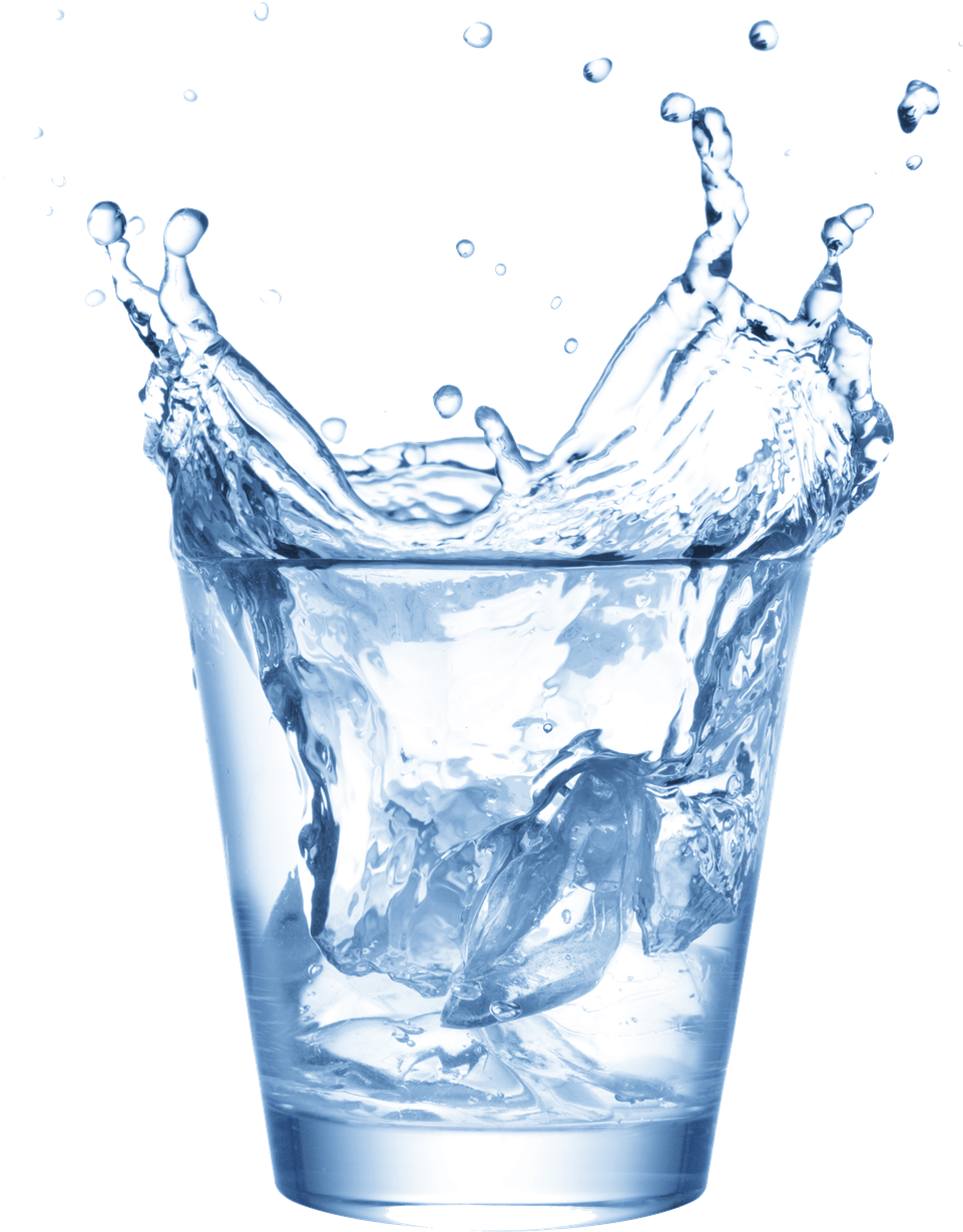 Splashing Water Glass Ice Cubes PNG Image