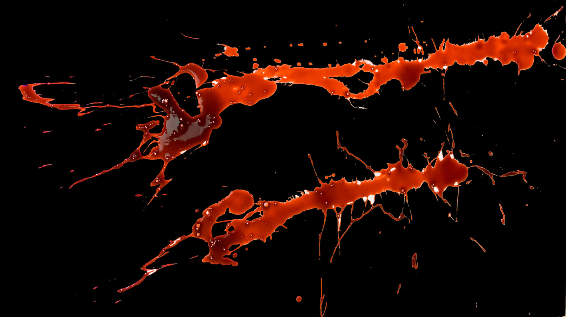 Splattered Bloodon Black Background PNG Image