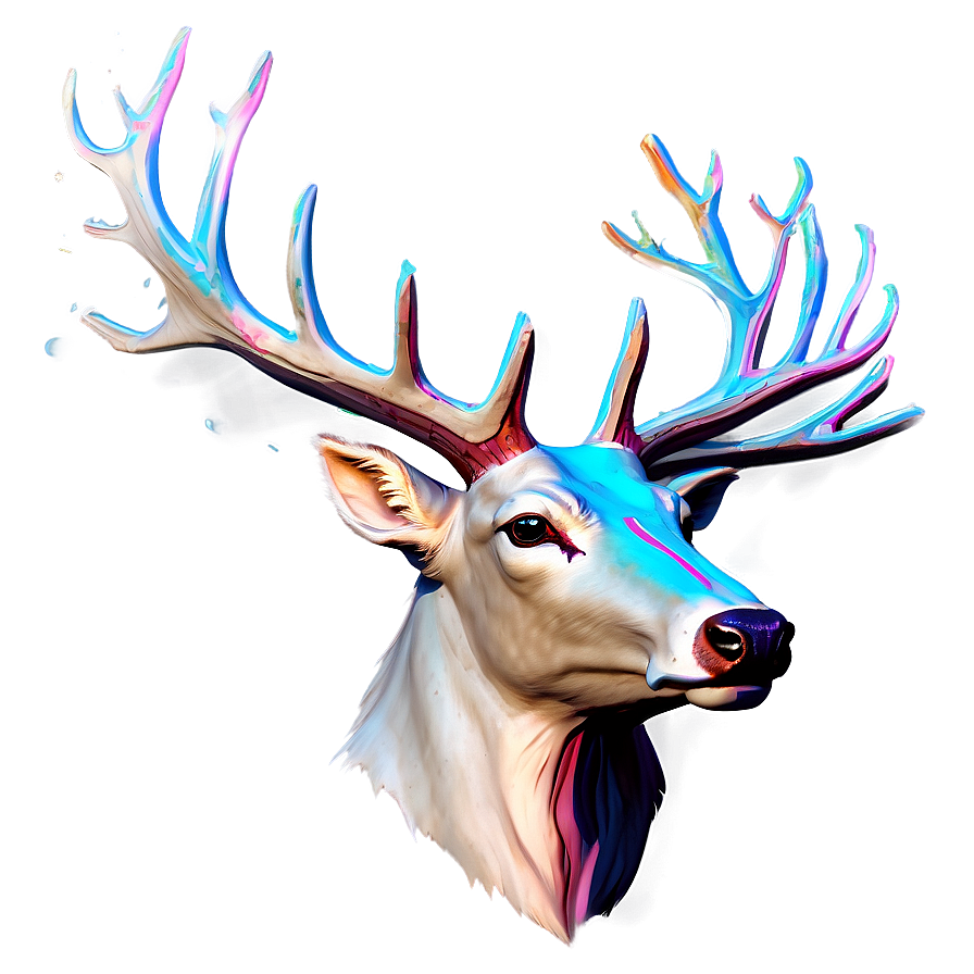 Splattered Paint Deer Head Png 7 PNG Image