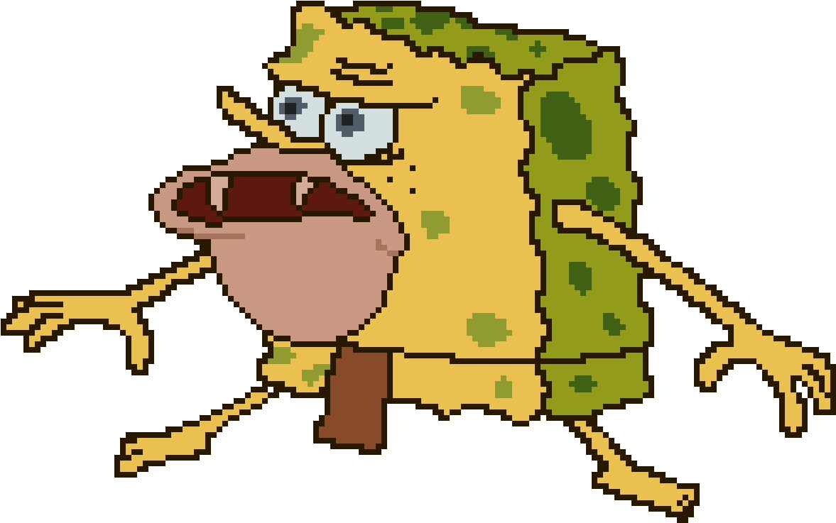 Sponge Bob Pixel Art Running PNG Image