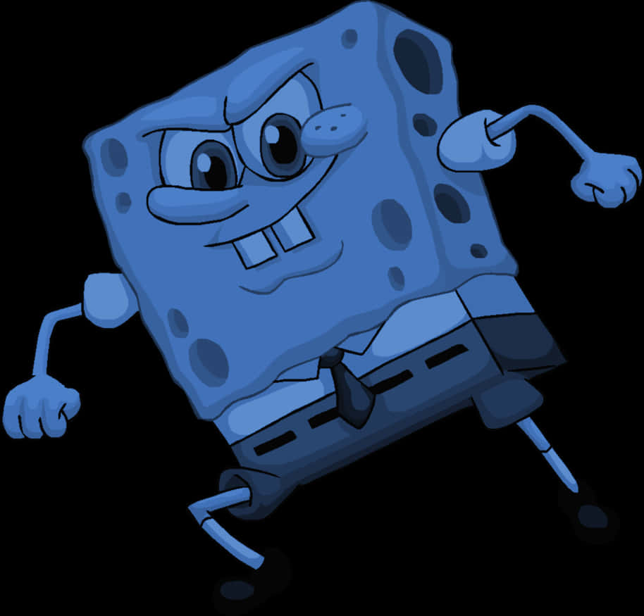 Sponge Bob Square Pants Blue Background PNG Image