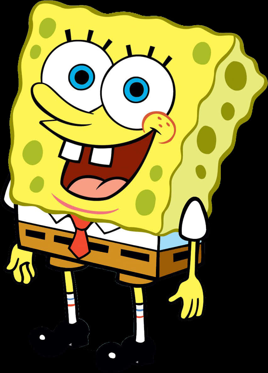 Sponge Bob Square Pants Smiling PNG Image