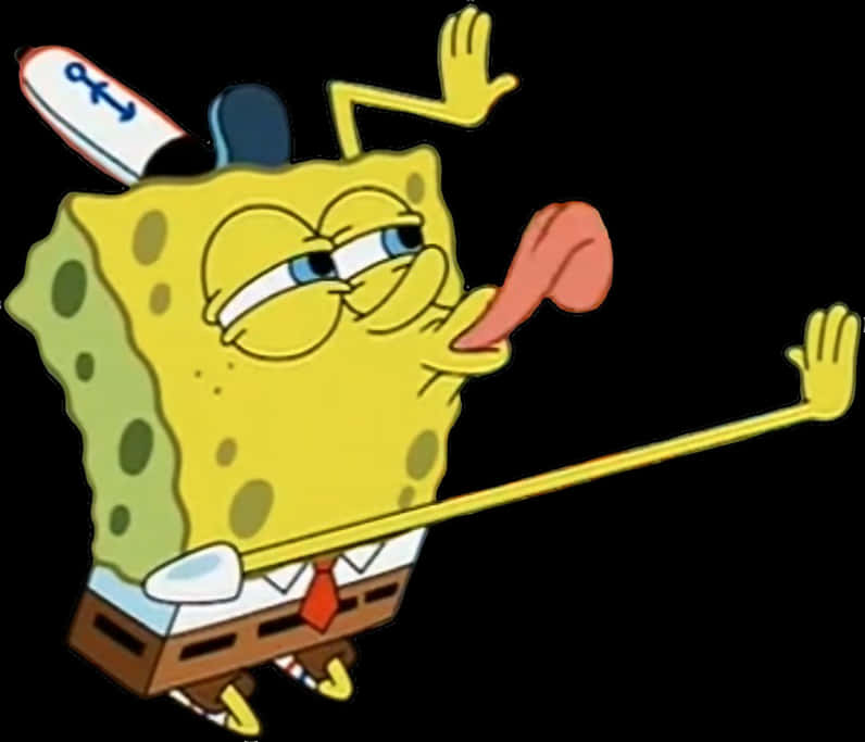 Spongebob Stretching His Face PNG Image