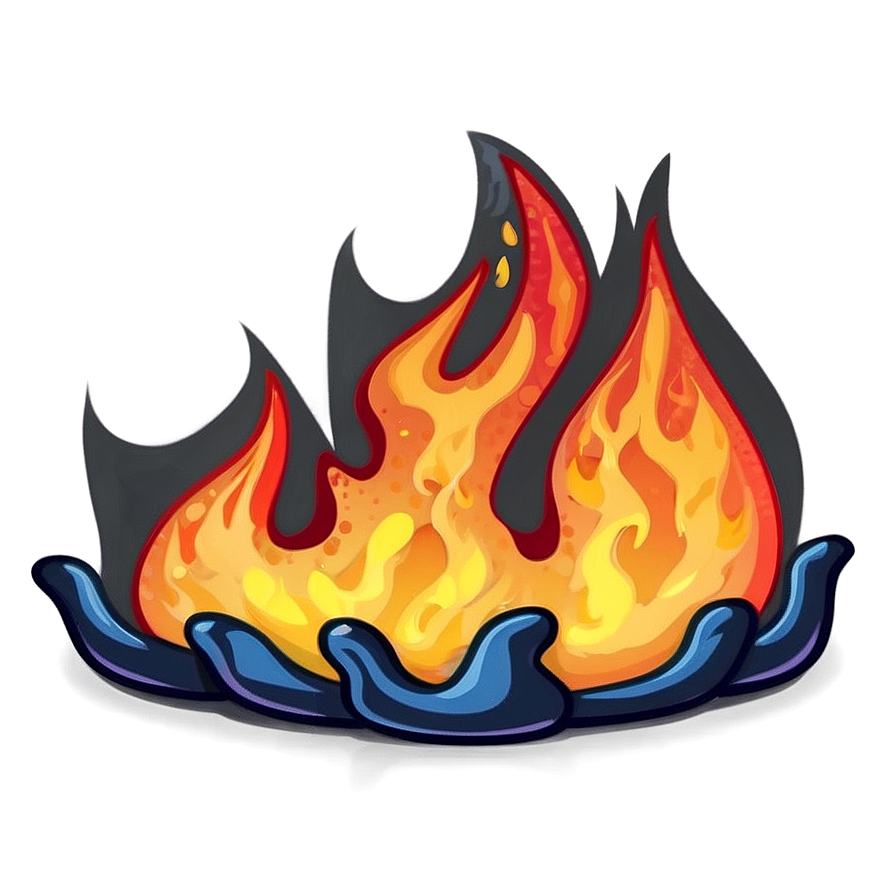 Spooky Cartoon Fire Png Fhu PNG Image