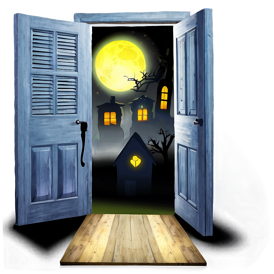 Spooky Open Door At Night Png 86 PNG Image