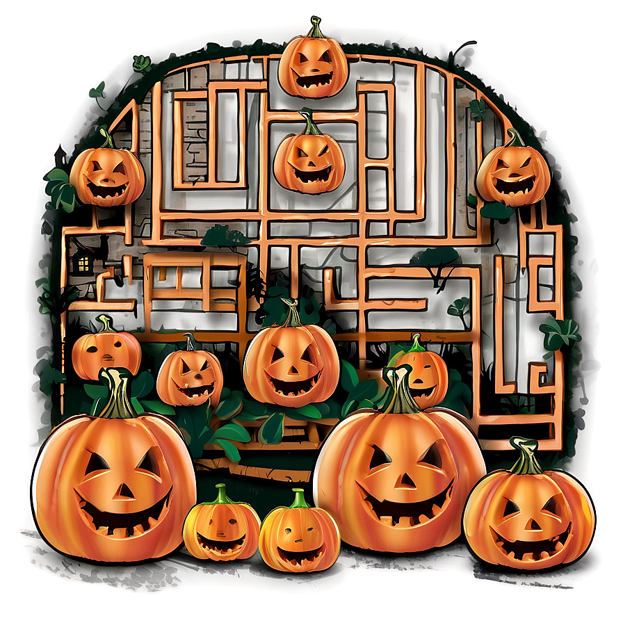 Spooky Pumpkin Patch Maze Png Ony36 PNG Image