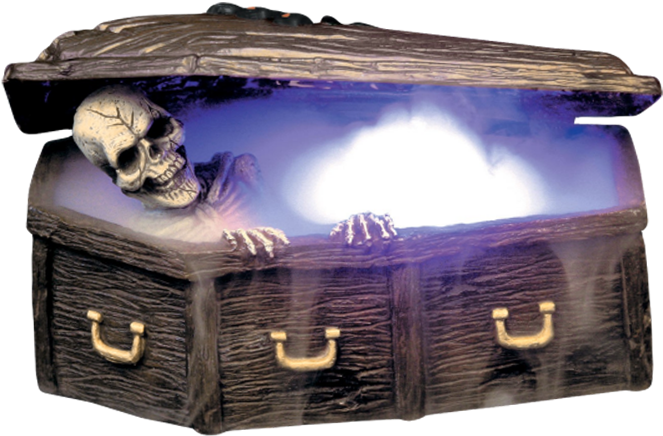 Spooky Skeleton Coffin PNG Image