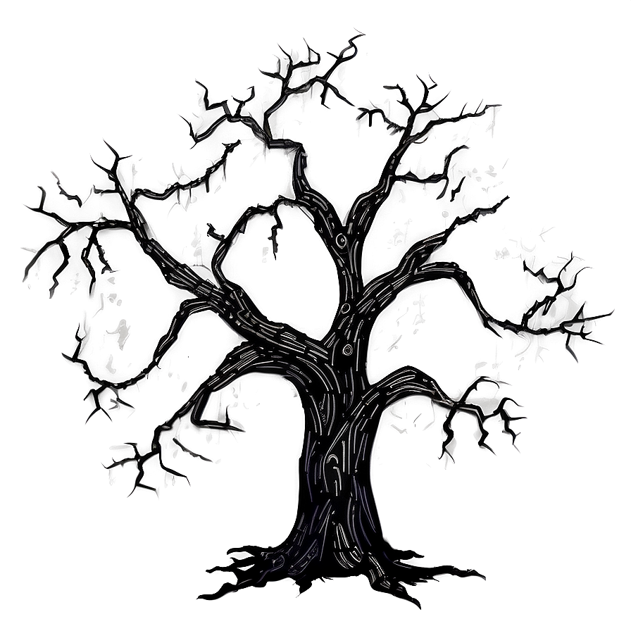 Spooky Tree Illustration Png Lba48 PNG Image