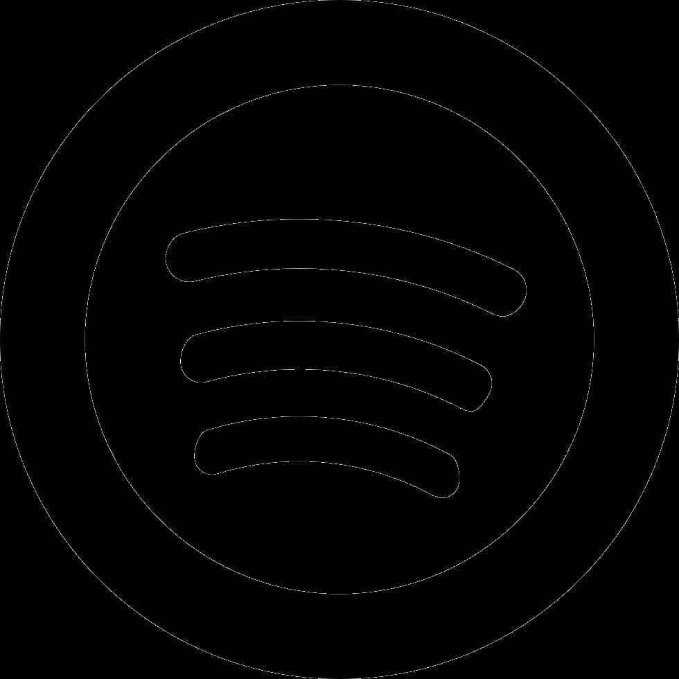 Spotify Logo Blackand White PNG Image