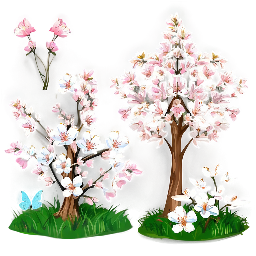 Spring Blossom Forest Clipart Png 06262024 PNG Image