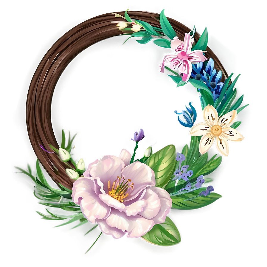 Spring Floral Wreath Png Ksh85 PNG Image