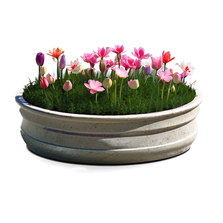 Spring Flower Bed Png Brg PNG Image