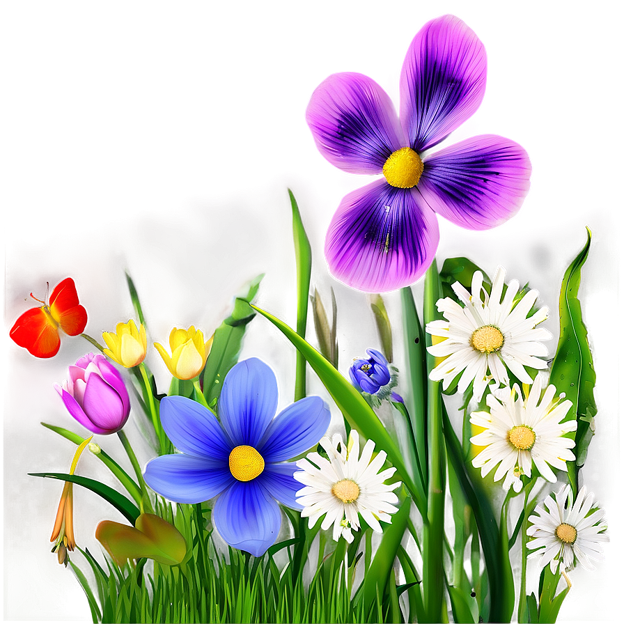 Spring Flower Meadow Png Abc PNG Image