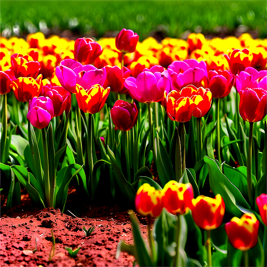 Spring Tulips Field Png 05242024 PNG Image